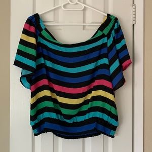New York & company off shoulder striped top M brand new